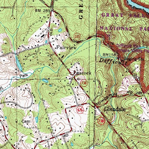 Topographic Map of Peacock, VA