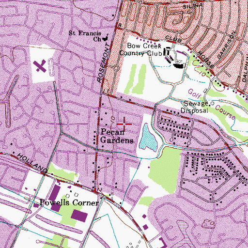 Topographic Map of Pecan Gardens, VA