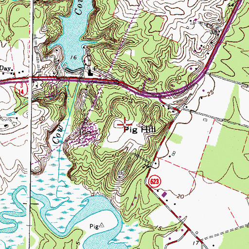 Topographic Map of Pig Hill, VA