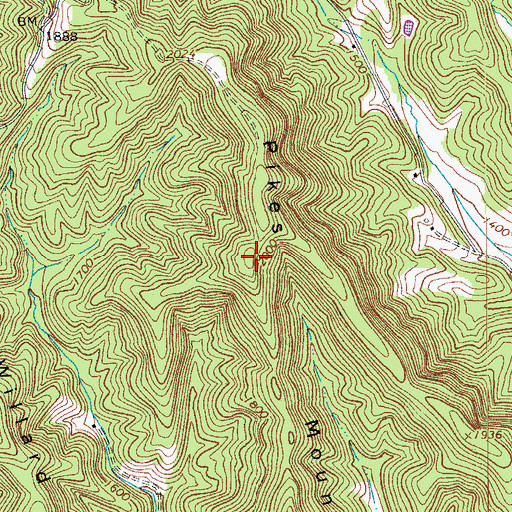 Topographic Map of Pikes Mountain, VA