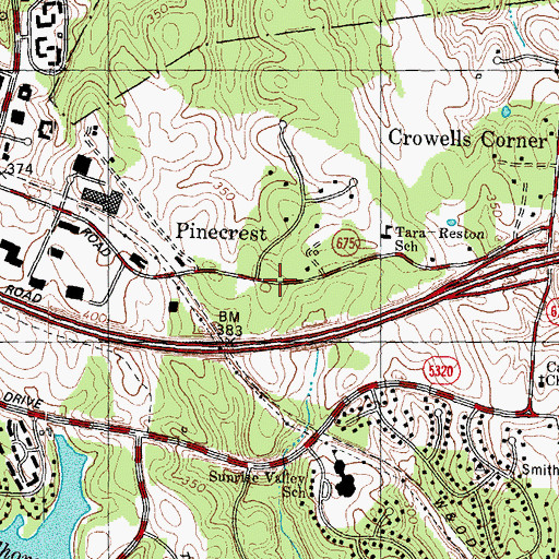 Topographic Map of Pinecrest, VA