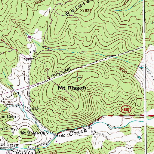 Topographic Map of Mount Pisgah, VA
