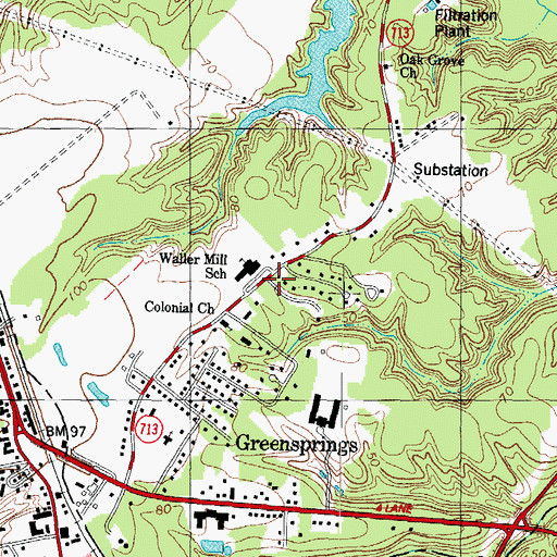 Topographic Map of Plantation Heights, VA