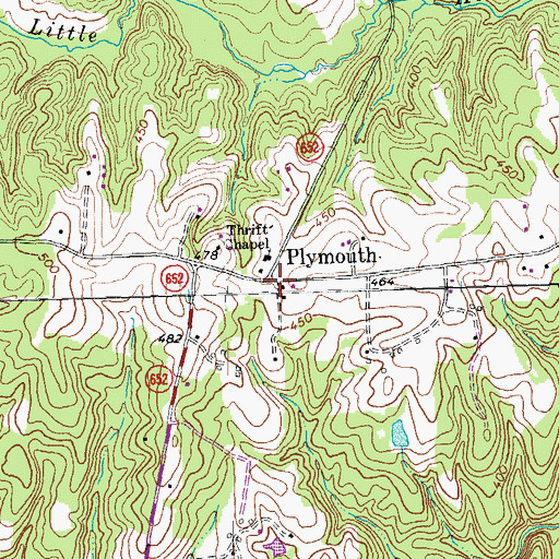 Topographic Map of Plymouth, VA