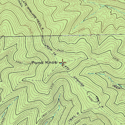 Topographic Map of Pond Knob, VA