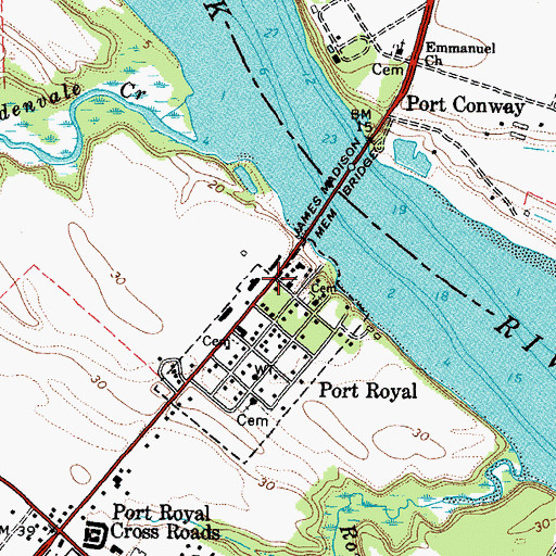 Topographic Map of Port Royal, VA