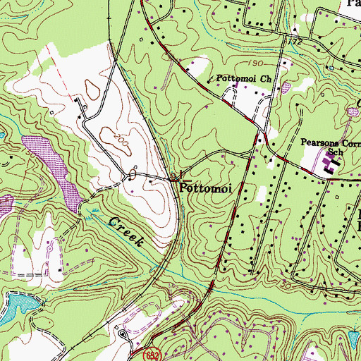 Topographic Map of Pottomoi, VA