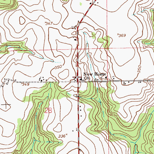 Topographic Map of New Home Baptist Church, AL