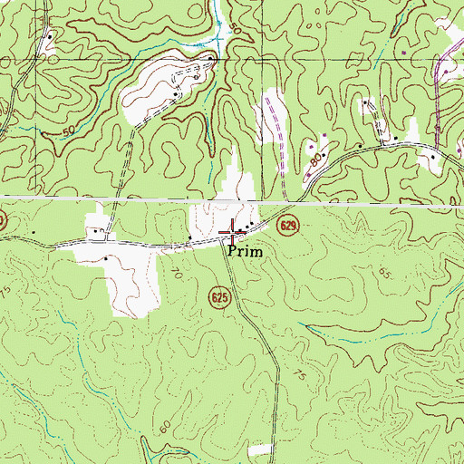 Topographic Map of Prim, VA