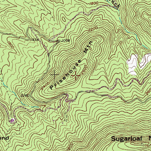 Topographic Map of Prisehouse Mountain, VA