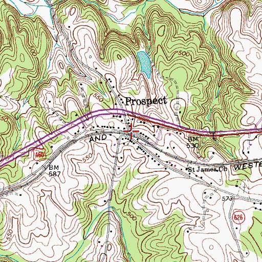 Topographic Map of Prospect, VA