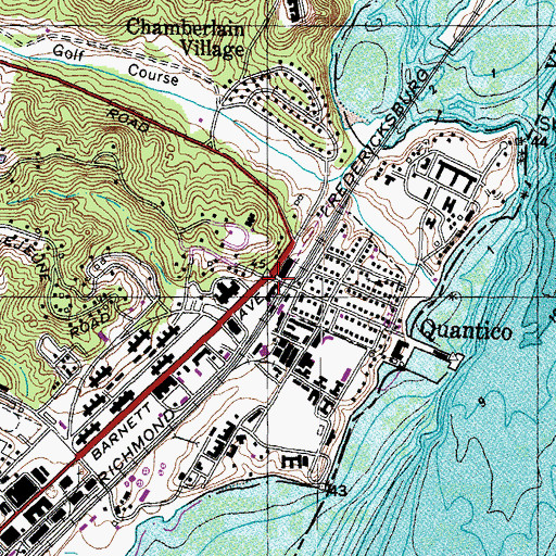 Topographic Map of Quantico, VA