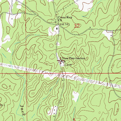 Topographic Map of New Providence Baptist Church, AL