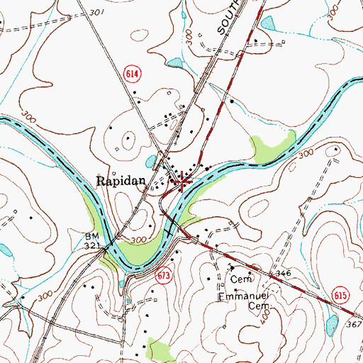 Topographic Map of Rapidan, VA