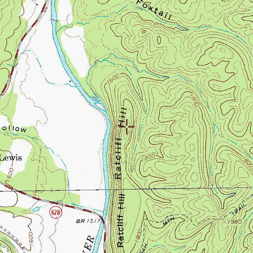 Topographic Map of Ratcliff Hill, VA