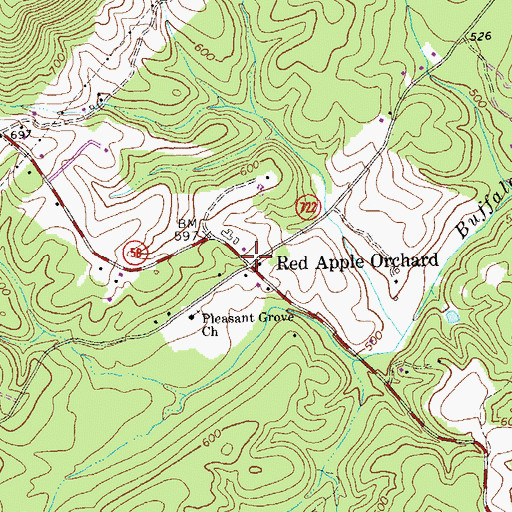 Topographic Map of Red Apple Orchard, VA