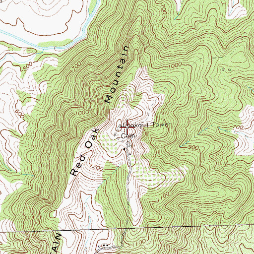Topographic Map of Red Oak Mountain, VA