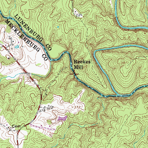 Topographic Map of Reekes Mill, VA