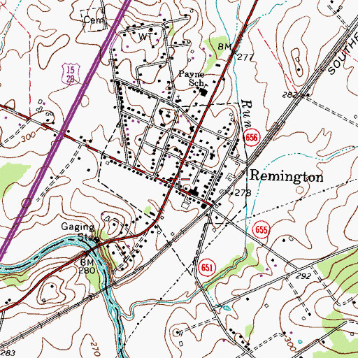 Topographic Map of Remington, VA