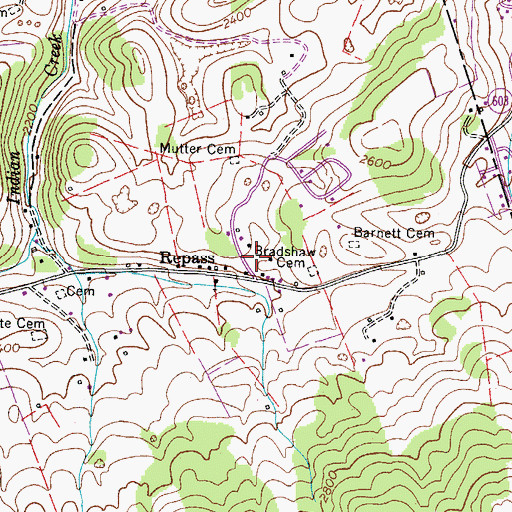 Topographic Map of Repass, VA