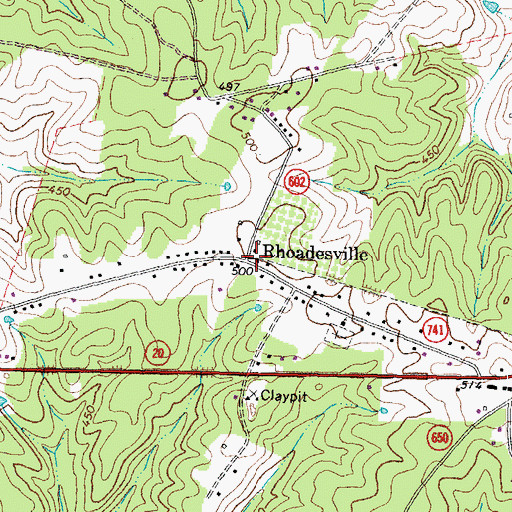 Topographic Map of Rhoadesville, VA