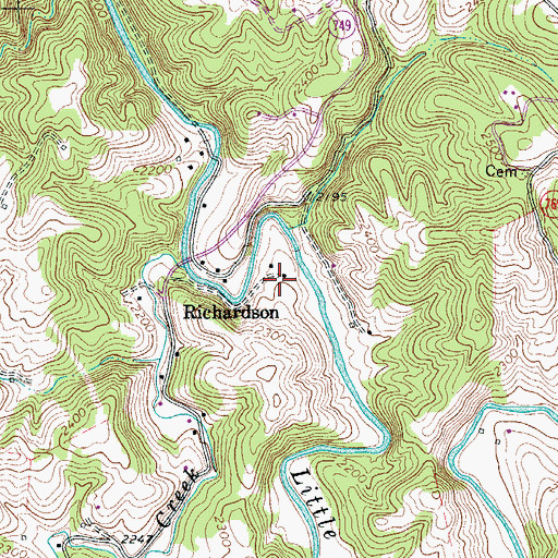 Topographic Map of Richardson, VA