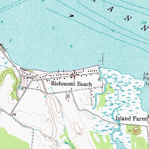 Topographic Map of Richmond Beach, VA