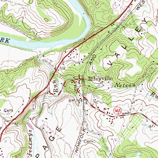 Topographic Map of Rileyville, VA