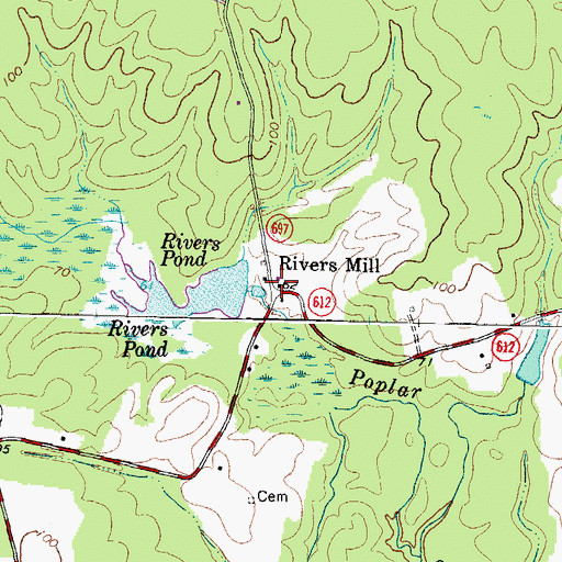 Topographic Map of Rivers Mill, VA