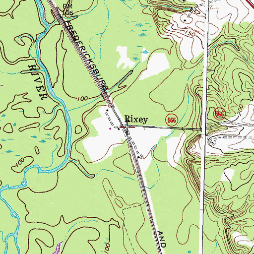 Topographic Map of Rixey, VA