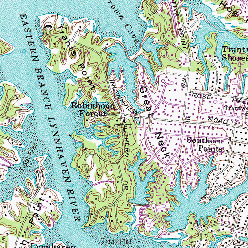 Topographic Map of Robinhood Forest, VA