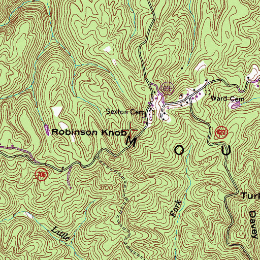 Topographic Map of Robinson Knob, VA