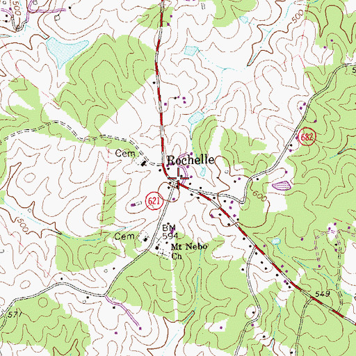 Topographic Map of Rochelle, VA