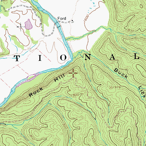 Topographic Map of Rock Hill, VA