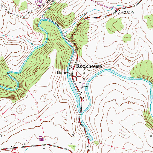 Topographic Map of Rockhouse, VA