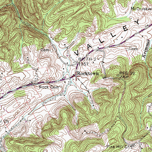 Topographic Map of Rocktown, VA