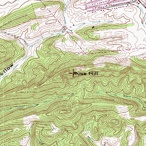 Topographic Map of Rose Hill, VA