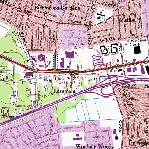 Topographic Map of Rosemont, VA