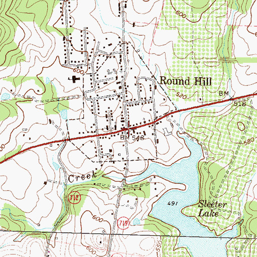 Topographic Map of Round Hill, VA