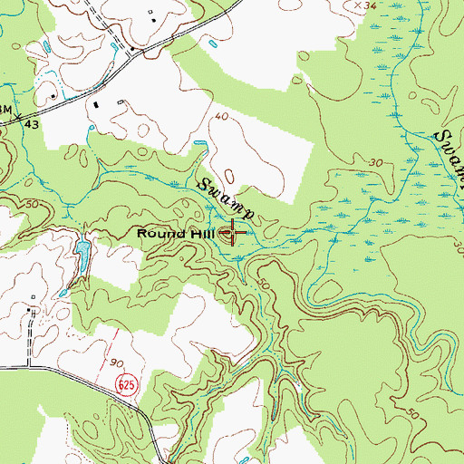 Topographic Map of Round Hill, VA