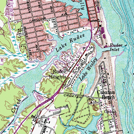 Topographic Map of Rudee Heights, VA