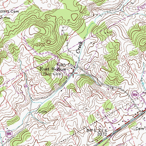 Topographic Map of Rust Hollow, VA