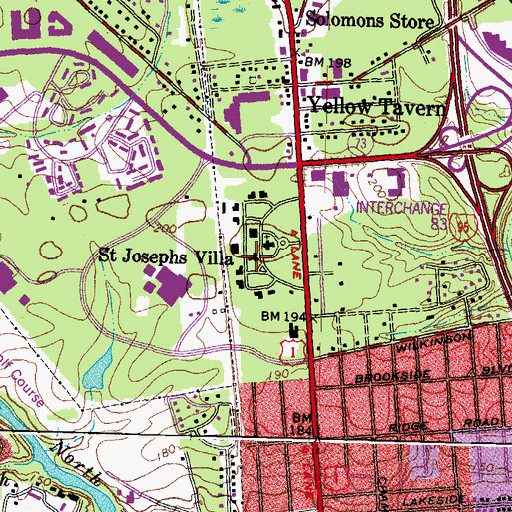 Topographic Map of Saint Josephs Villa, VA