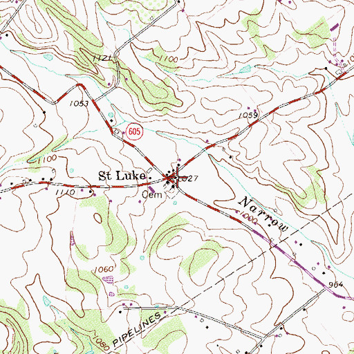 Topographic Map of Saint Luke, VA