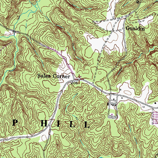 Topographic Map of Sales Corner, VA