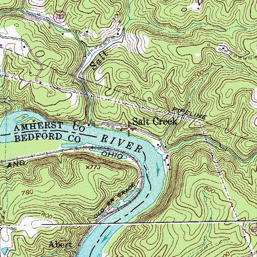 Topographic Map of Salt Creek, VA