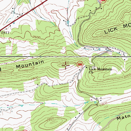Topographic Map of Sand Mountain, VA