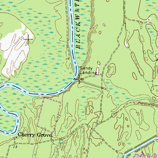 Topographic Map of Sandy Landing, VA
