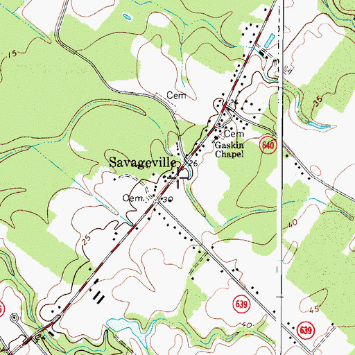 Topographic Map of Savageville, VA