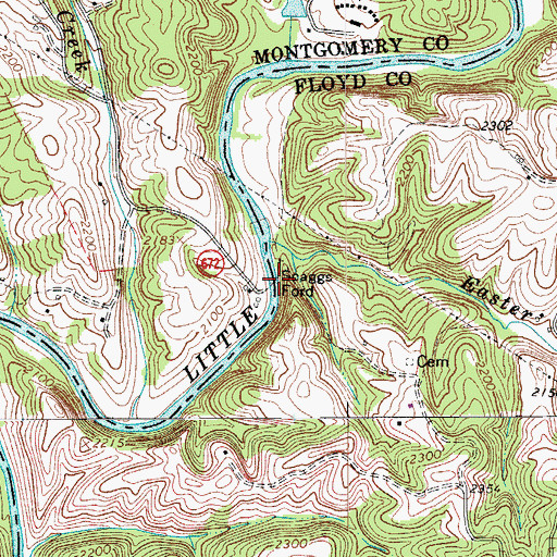 Topographic Map of Scaggs Ford, VA